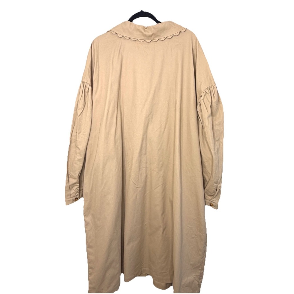 NWT Kika‎ Vargas x Target Beige Scalloped Collar Midi Lightweight Jacket Size 4X - Picture 13 of 14